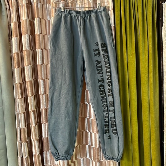 Kanye West Merch Spazzing On My Dad It Ain't Christ Like Sweatpants Size Medium - Picture 1 of 4
